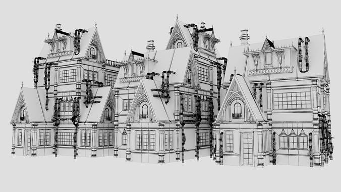 Steampunk House 3D model 2