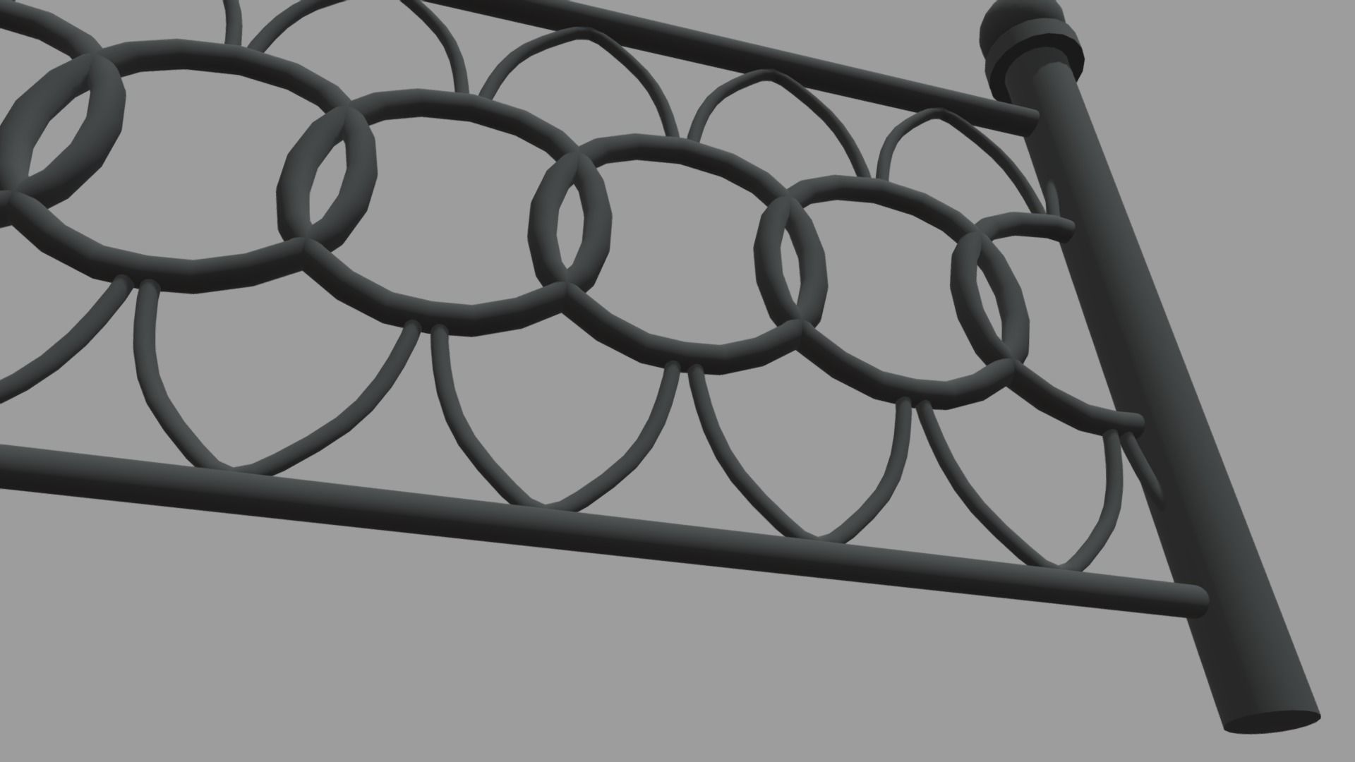 Fence 07 Low-poly 3D model_3