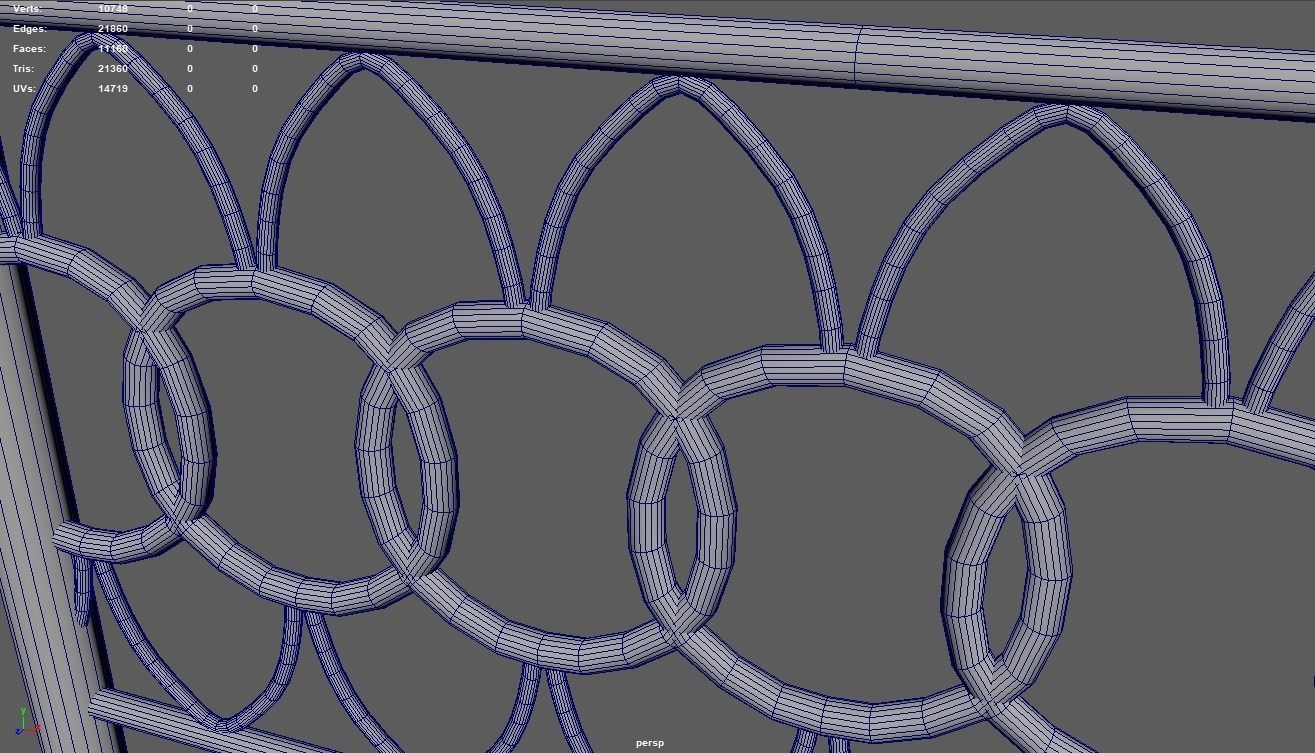 Fence 07 Low-poly 3D model_7