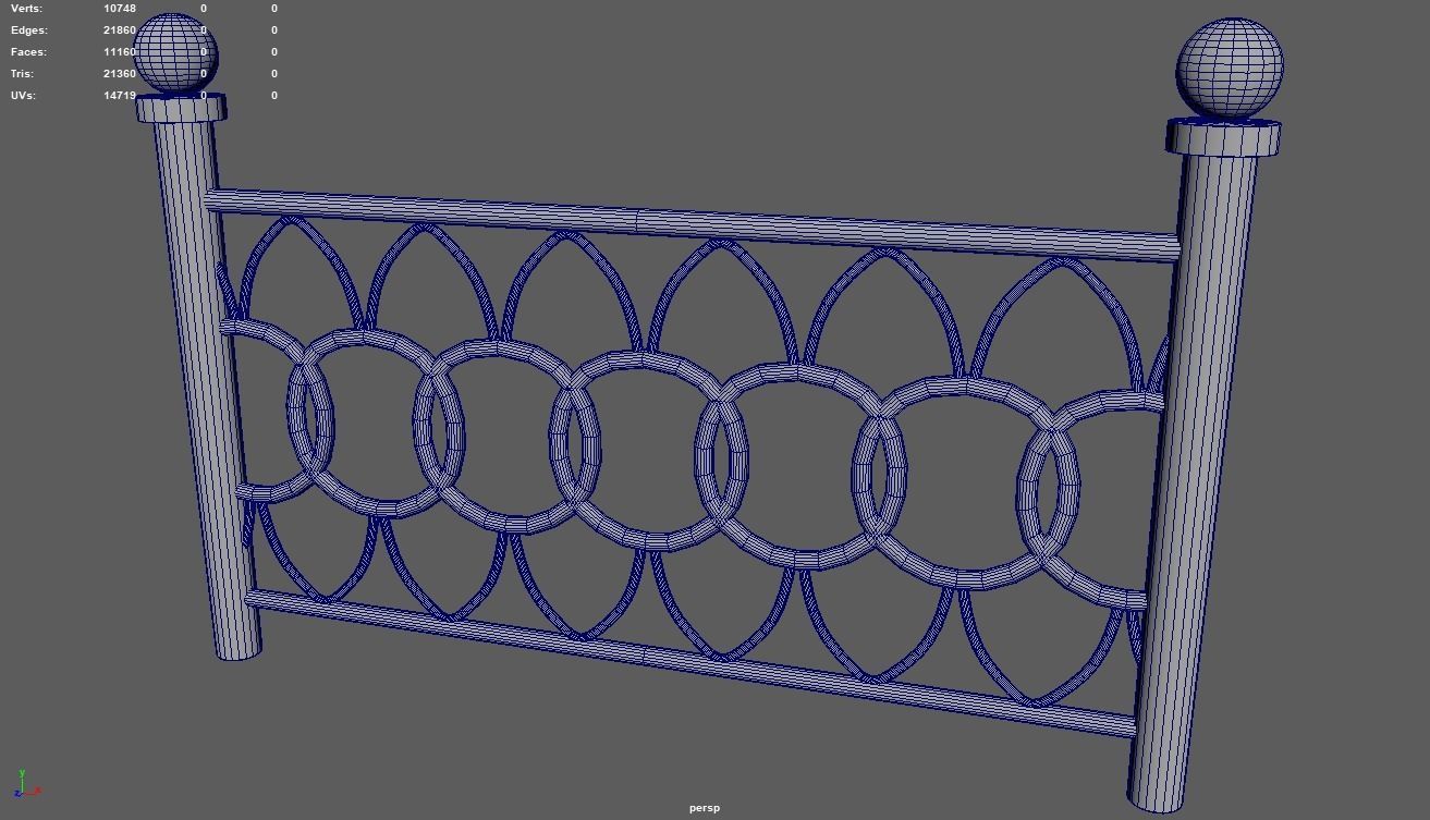 Fence 07 Low-poly 3D model_5