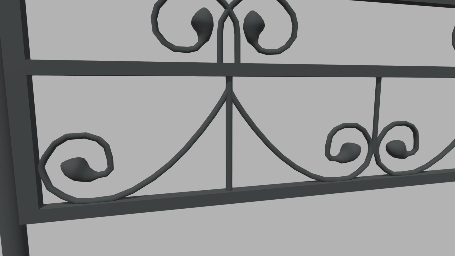 Fence 08 Low-poly 3D model_4