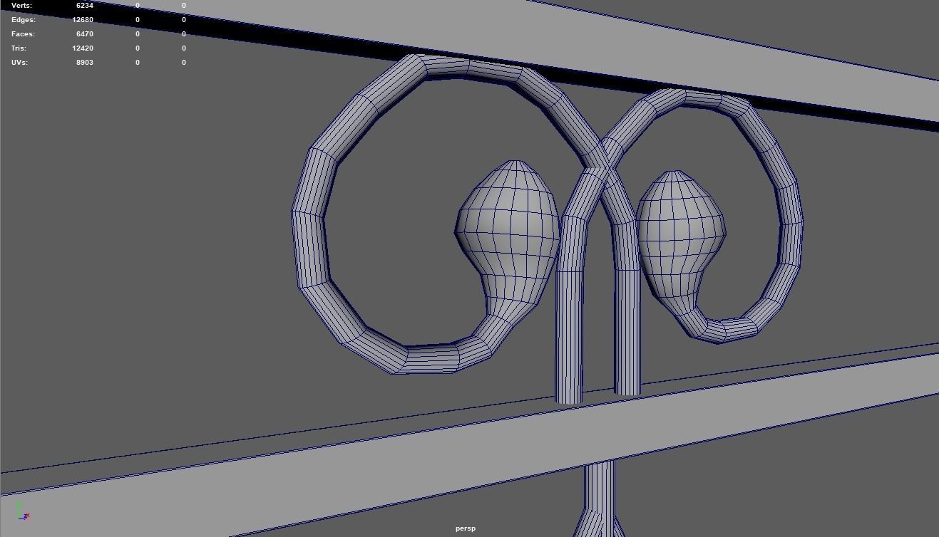 Fence 08 Low-poly 3D model_8