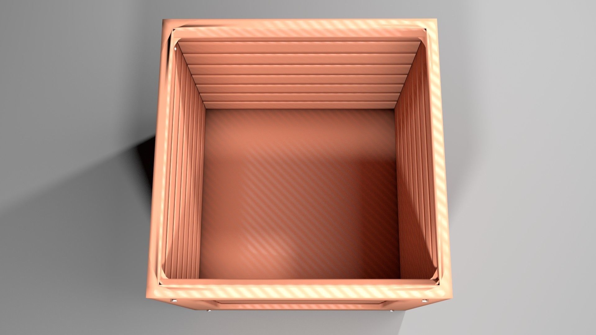 Crate 6 wooden planter 3D model_2
