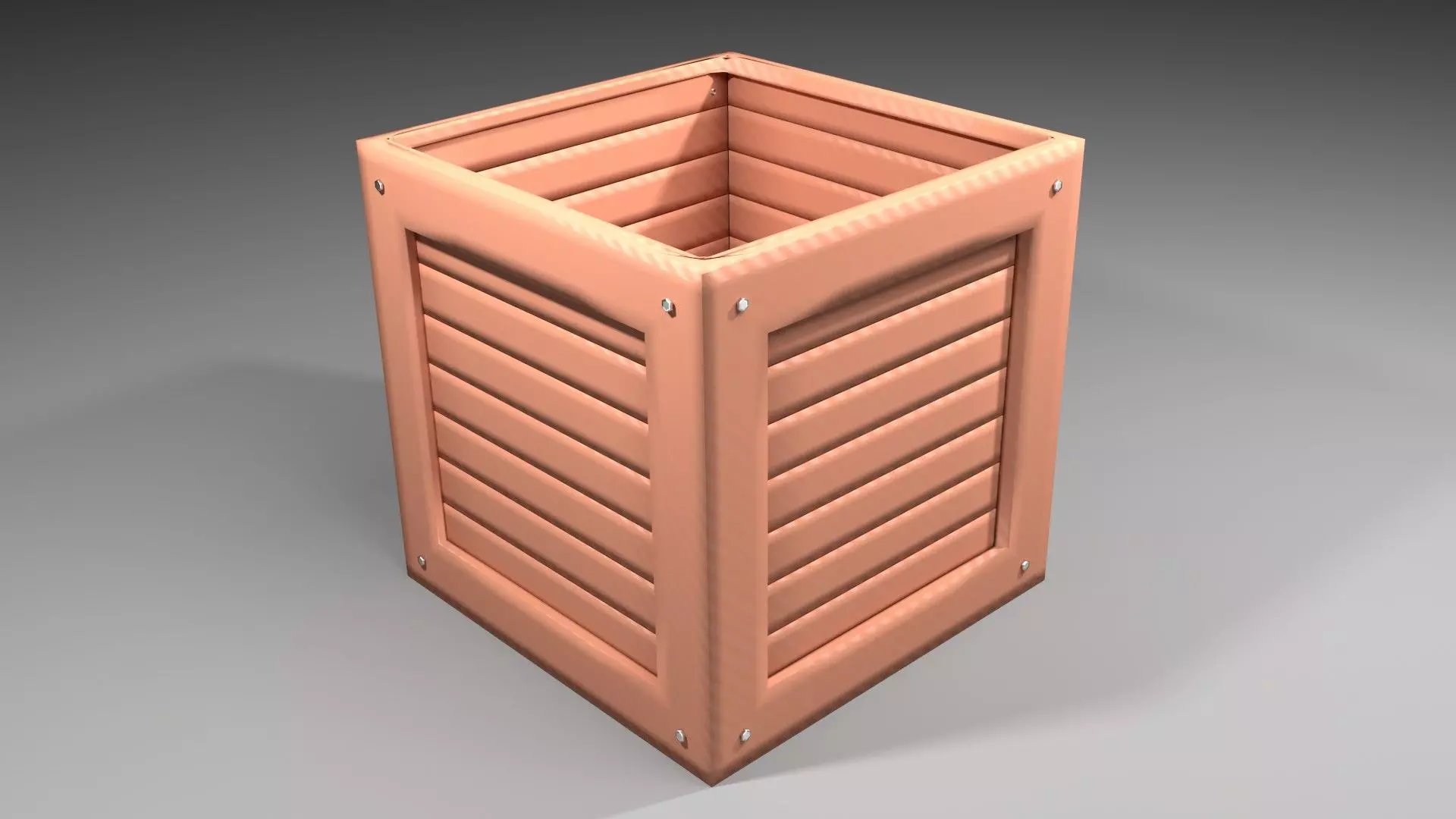 Crate 6 wooden planter 3D model_0