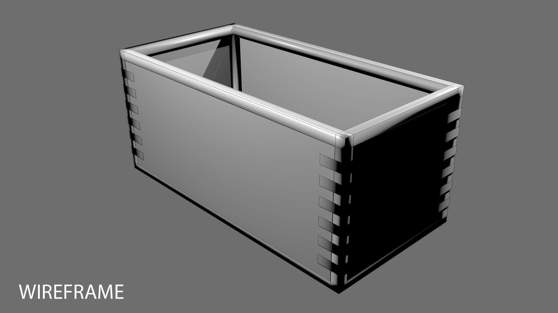 Crate 7 orange box 3D model_3