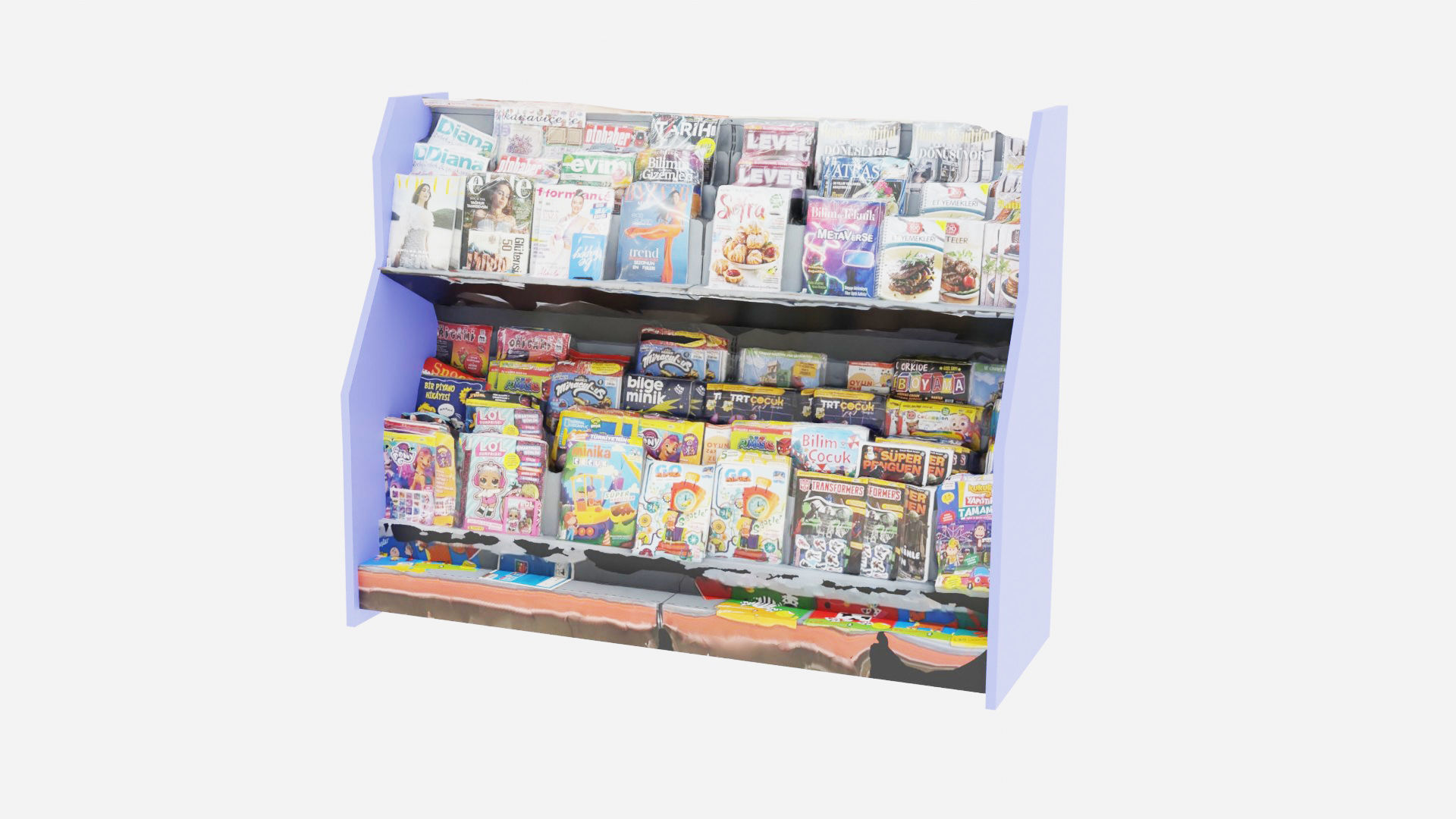 Market Shelves Low-poly 3D model_16