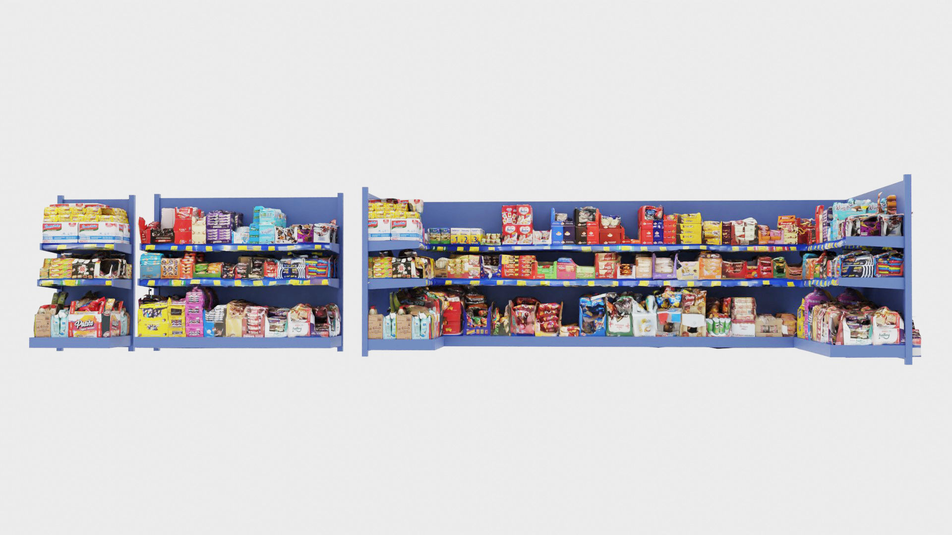 Market Shelves Low-poly 3D model_13