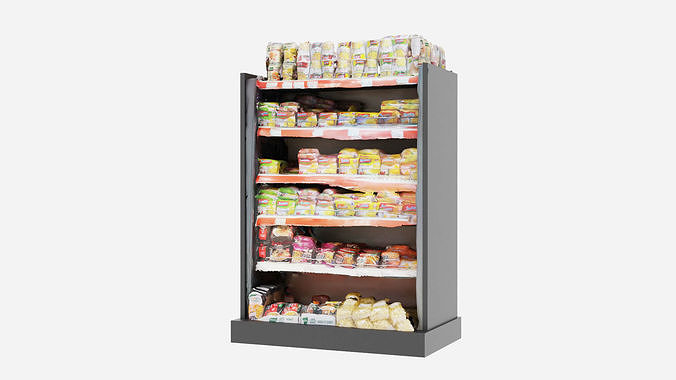 Market Shelves Low-poly 3D model 6