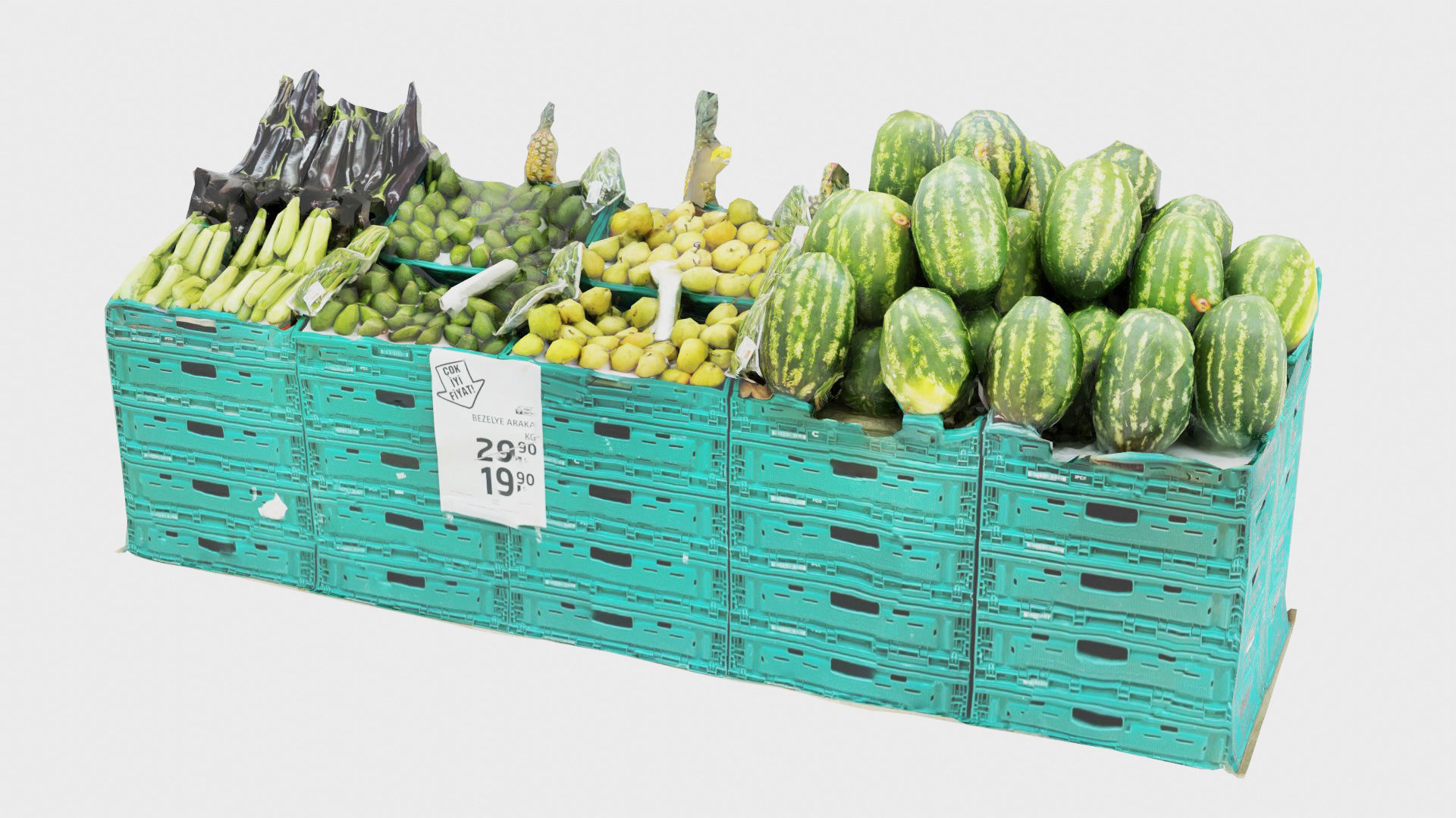 Market Shelves Low-poly 3D model_14