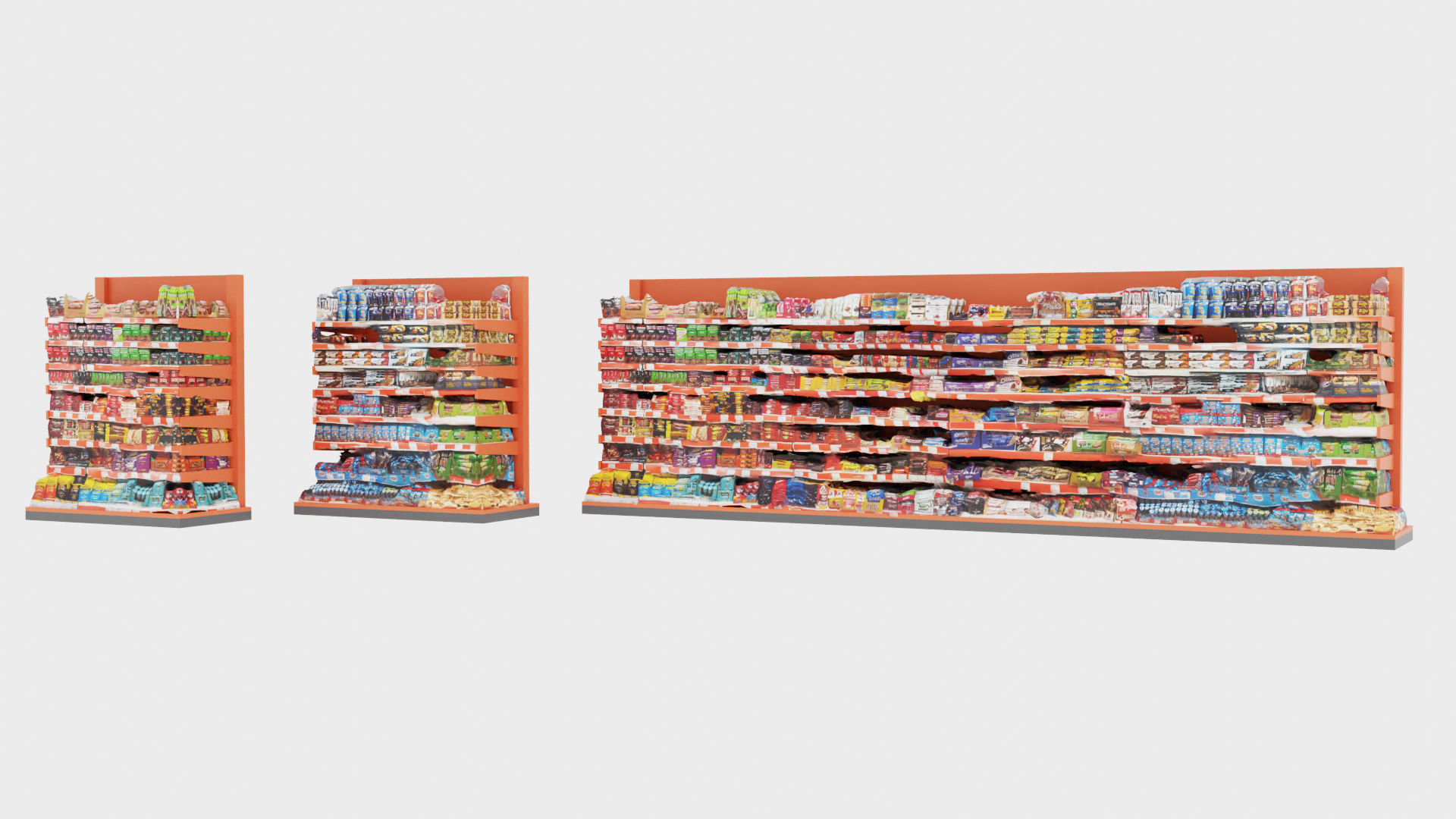 Market Shelves Low-poly 3D model_12