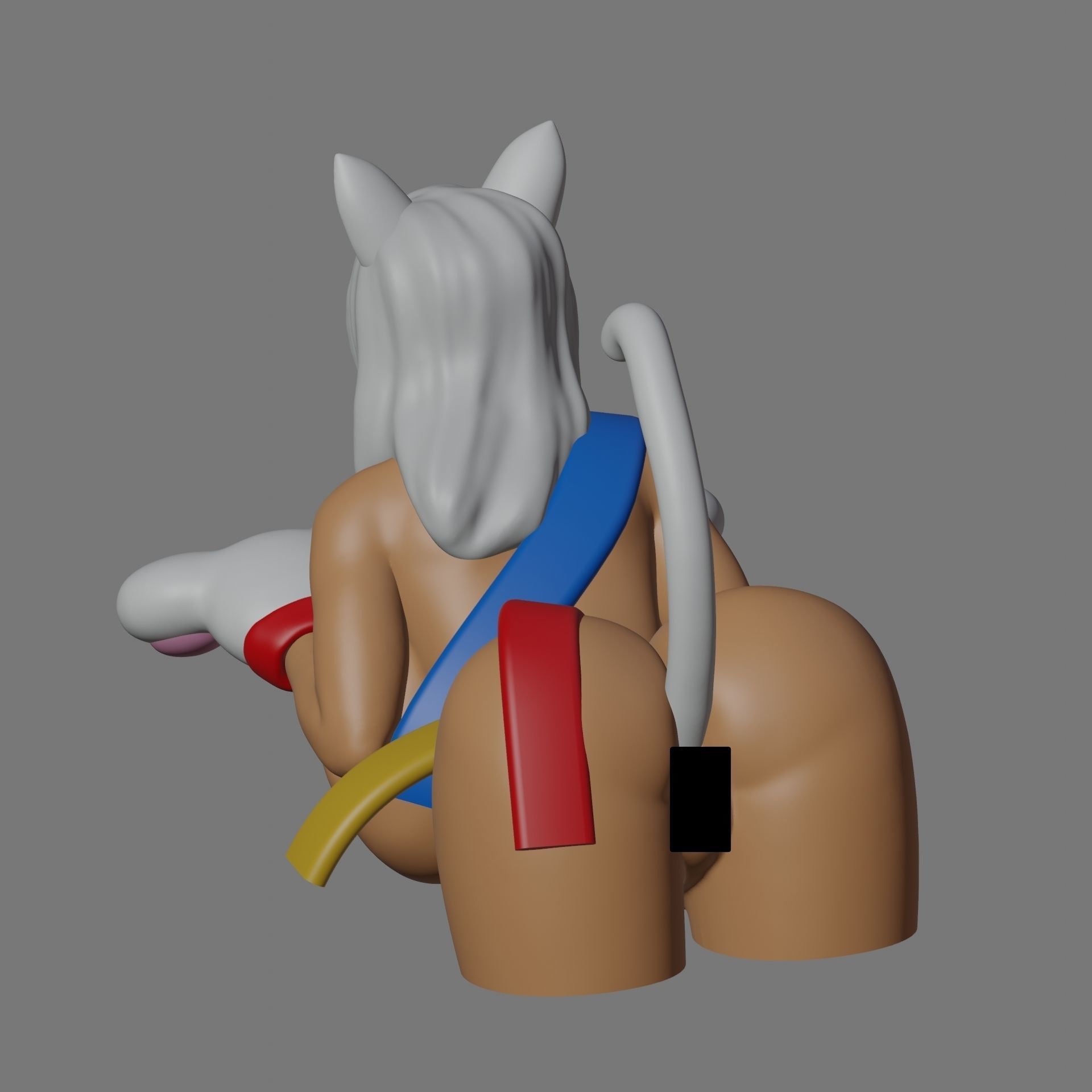 Sexy cat girl a box 3D printable 3D print model_4