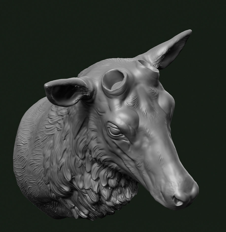 Stag head 3D print model_6