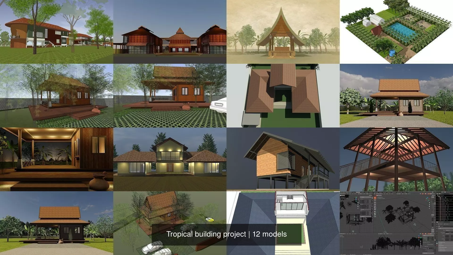 Tropical building project 3D Model Collection_0