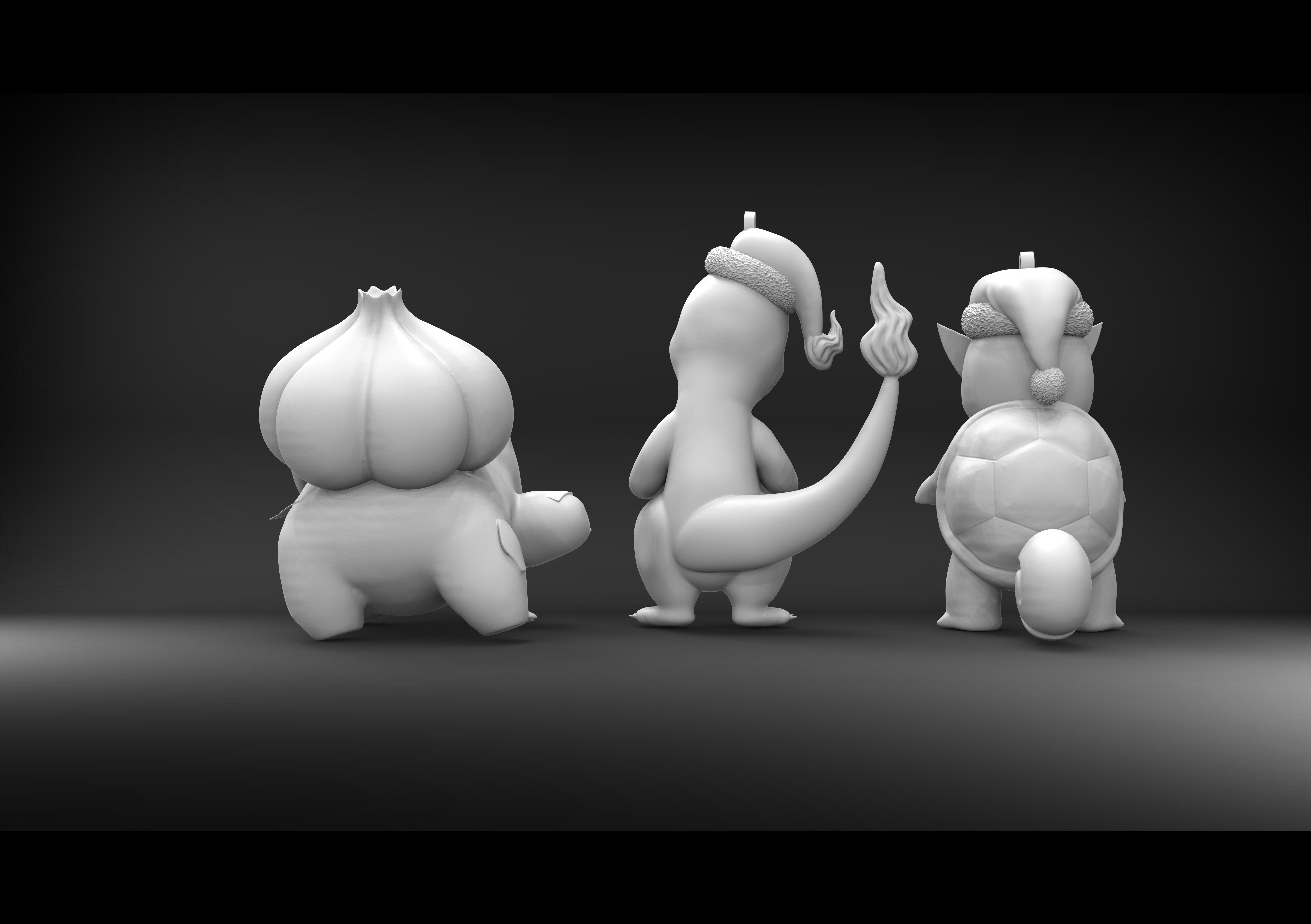 POKEMON STARTER TRIO 1ST GENERATION CHRISTMAS ORNAMENT 3D print model_3