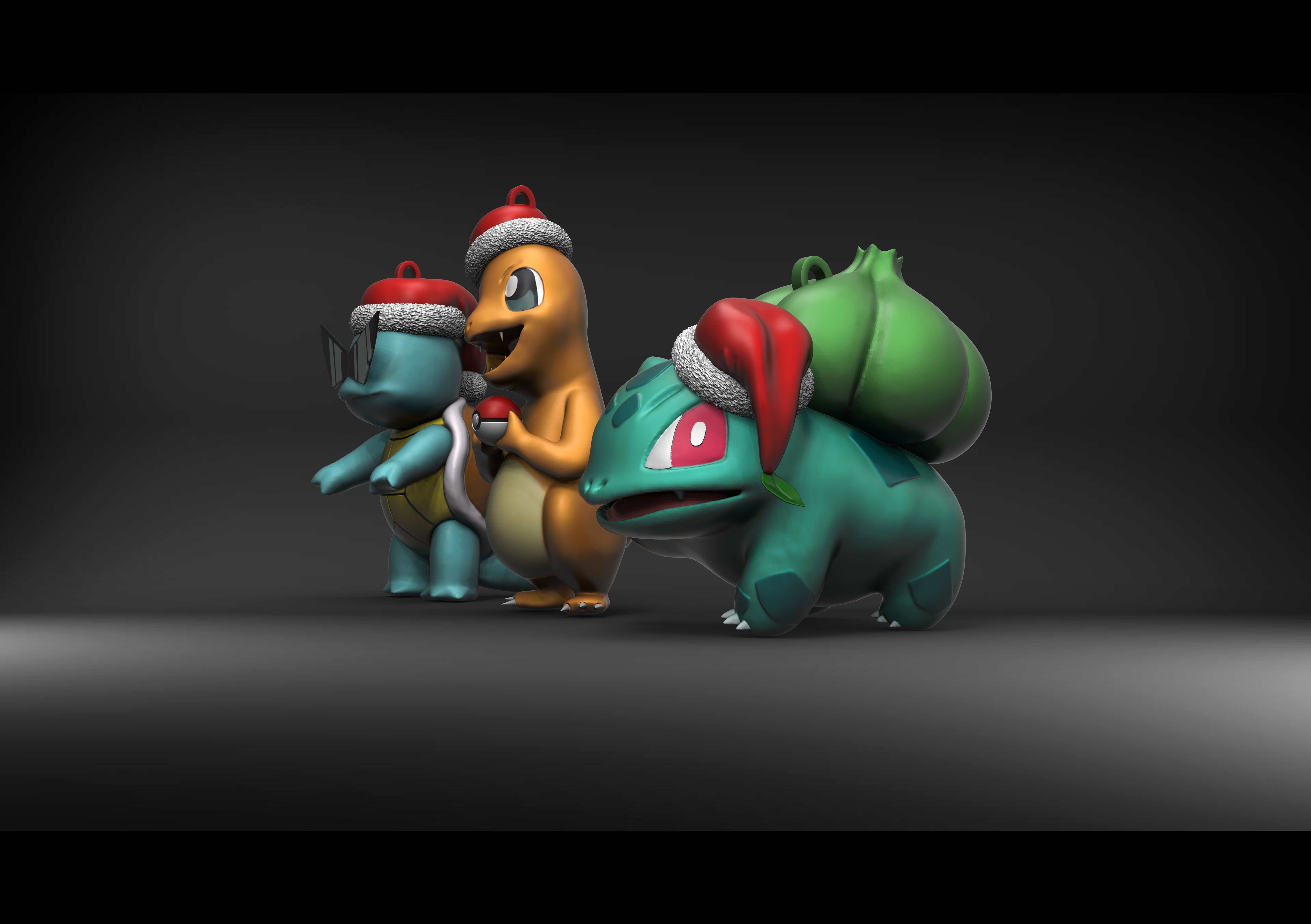 POKEMON STARTER TRIO 1ST GENERATION CHRISTMAS ORNAMENT 3D print model_6