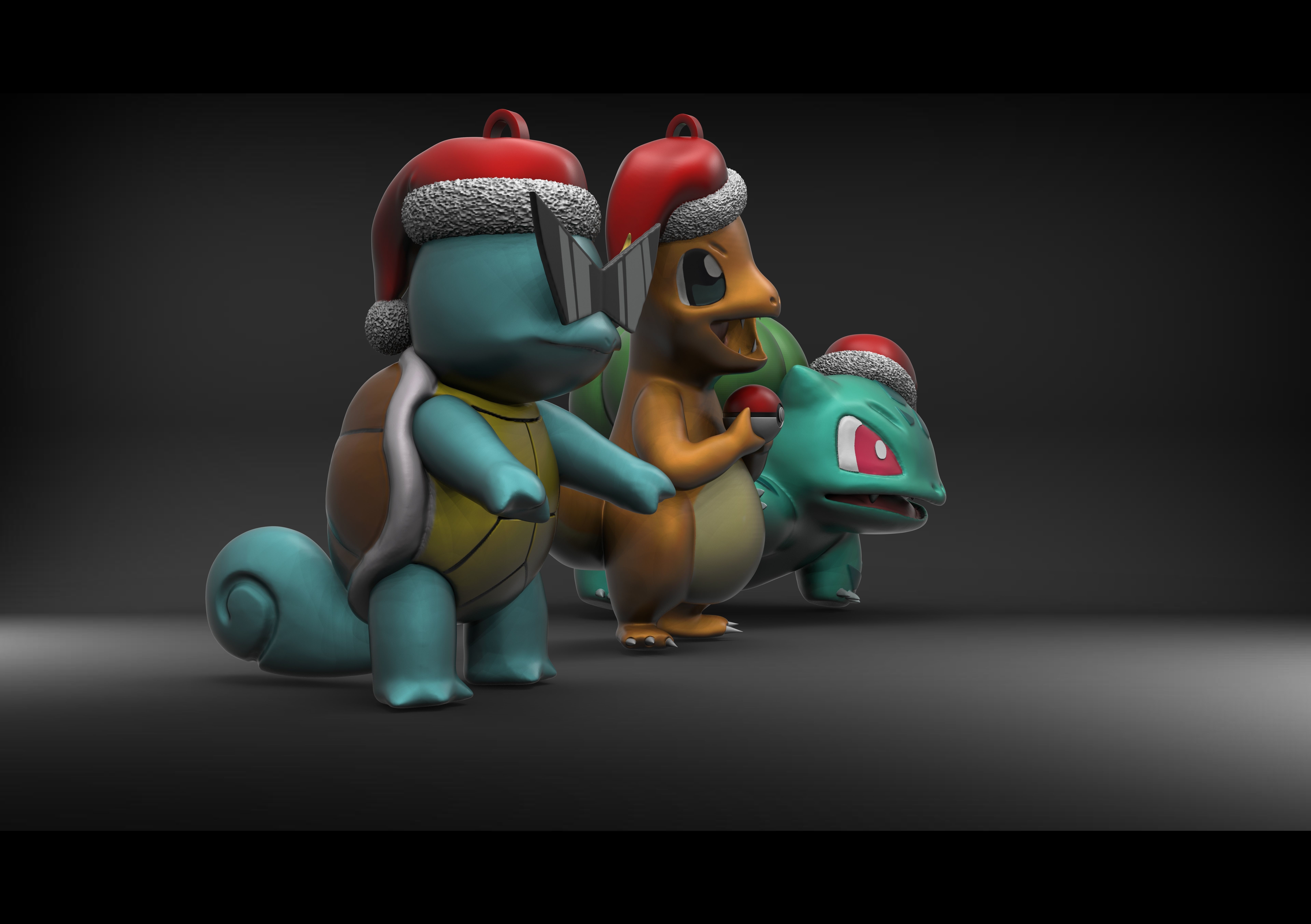 POKEMON STARTER TRIO 1ST GENERATION CHRISTMAS ORNAMENT 3D print model_5