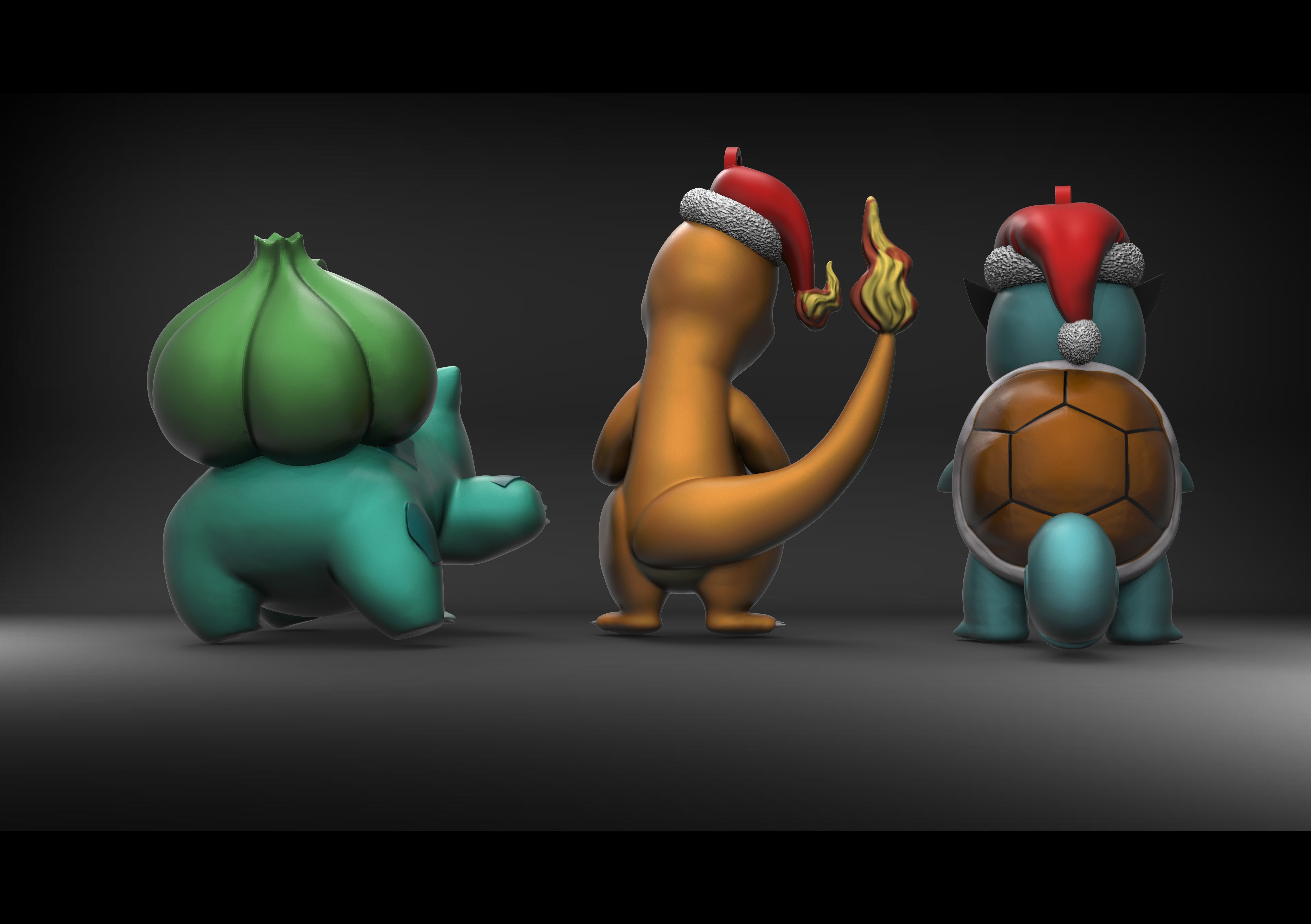 POKEMON STARTER TRIO 1ST GENERATION CHRISTMAS ORNAMENT 3D print model_7