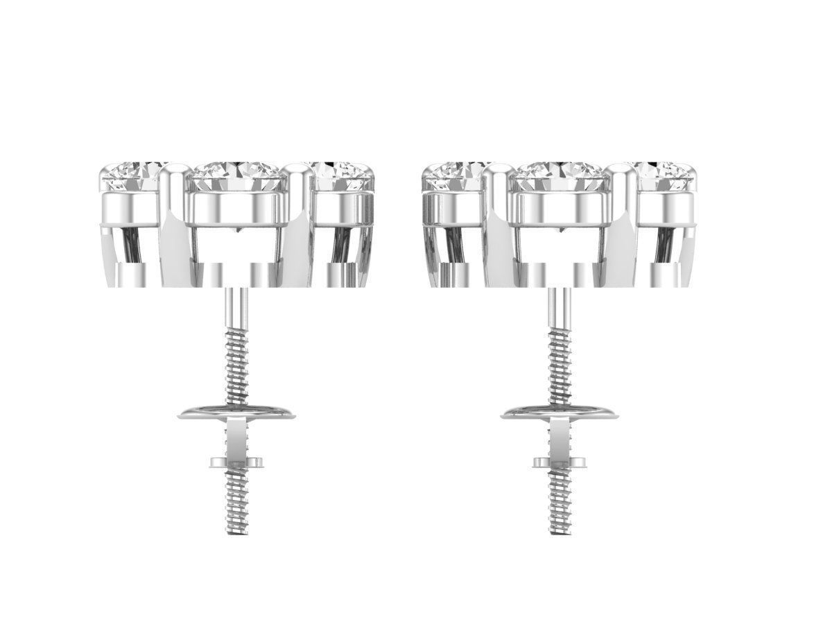 AV-447 Diamond cluster earrings for woman 3D print model_10