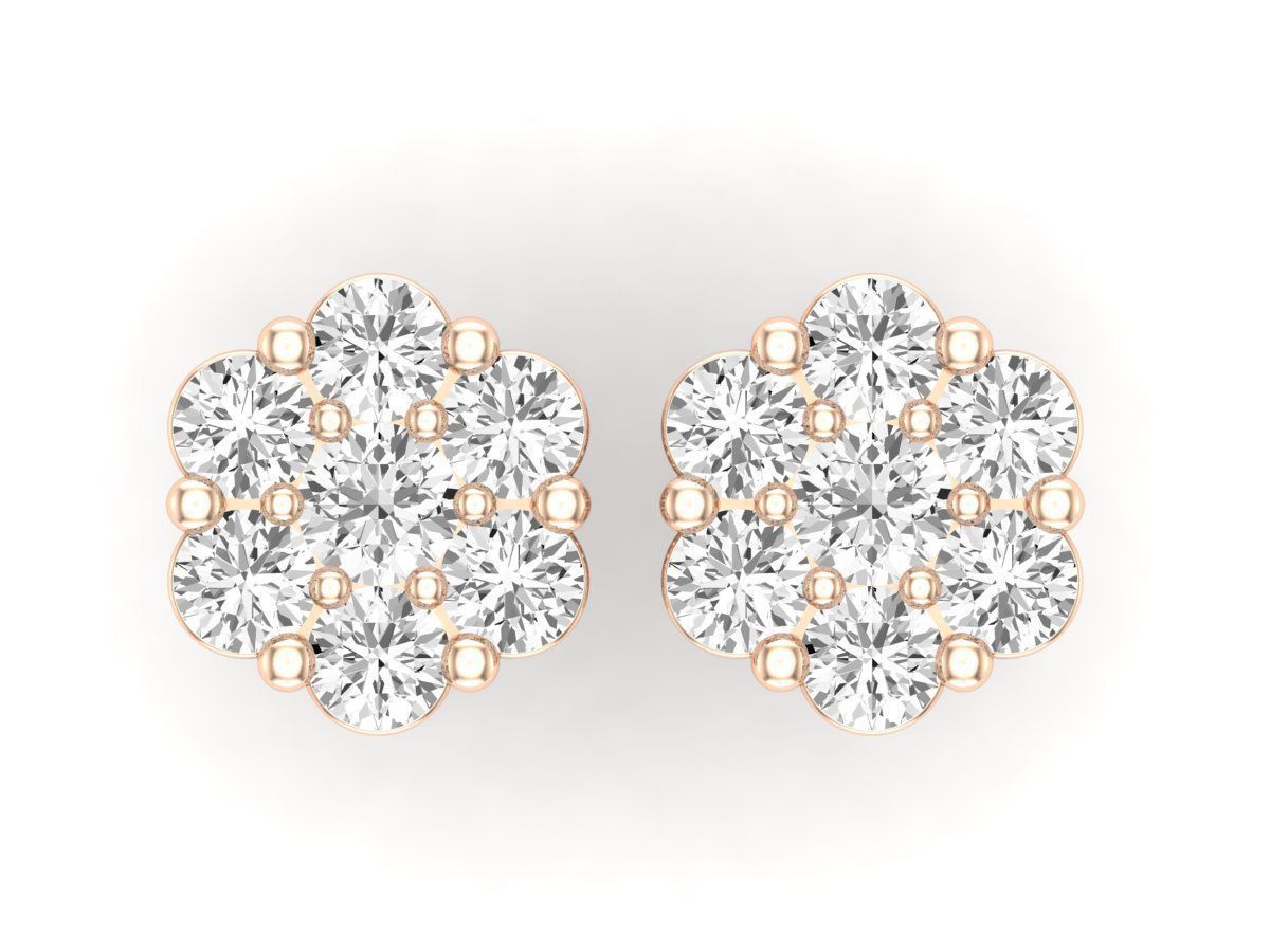 AV-447 Diamond cluster earrings for woman 3D print model_19