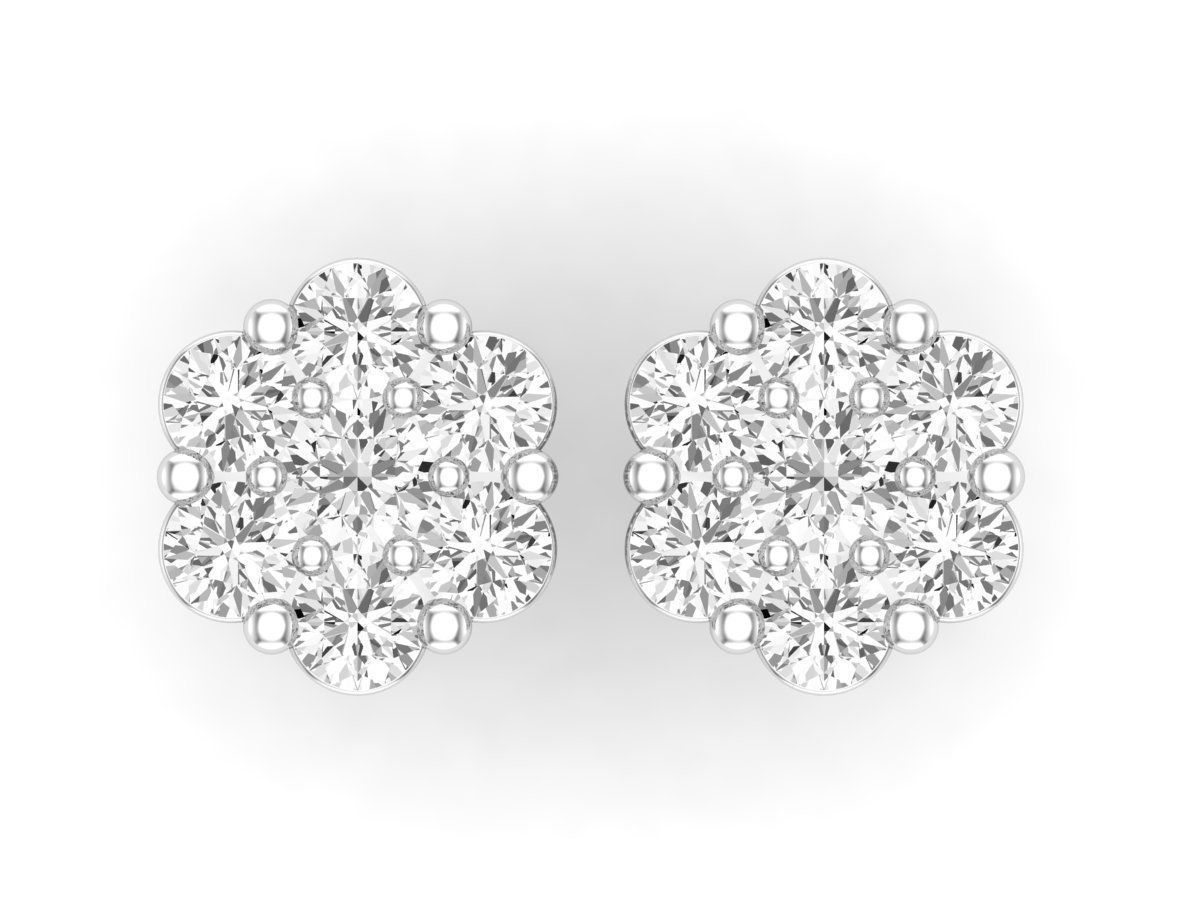AV-447 Diamond cluster earrings for woman 3D print model_18