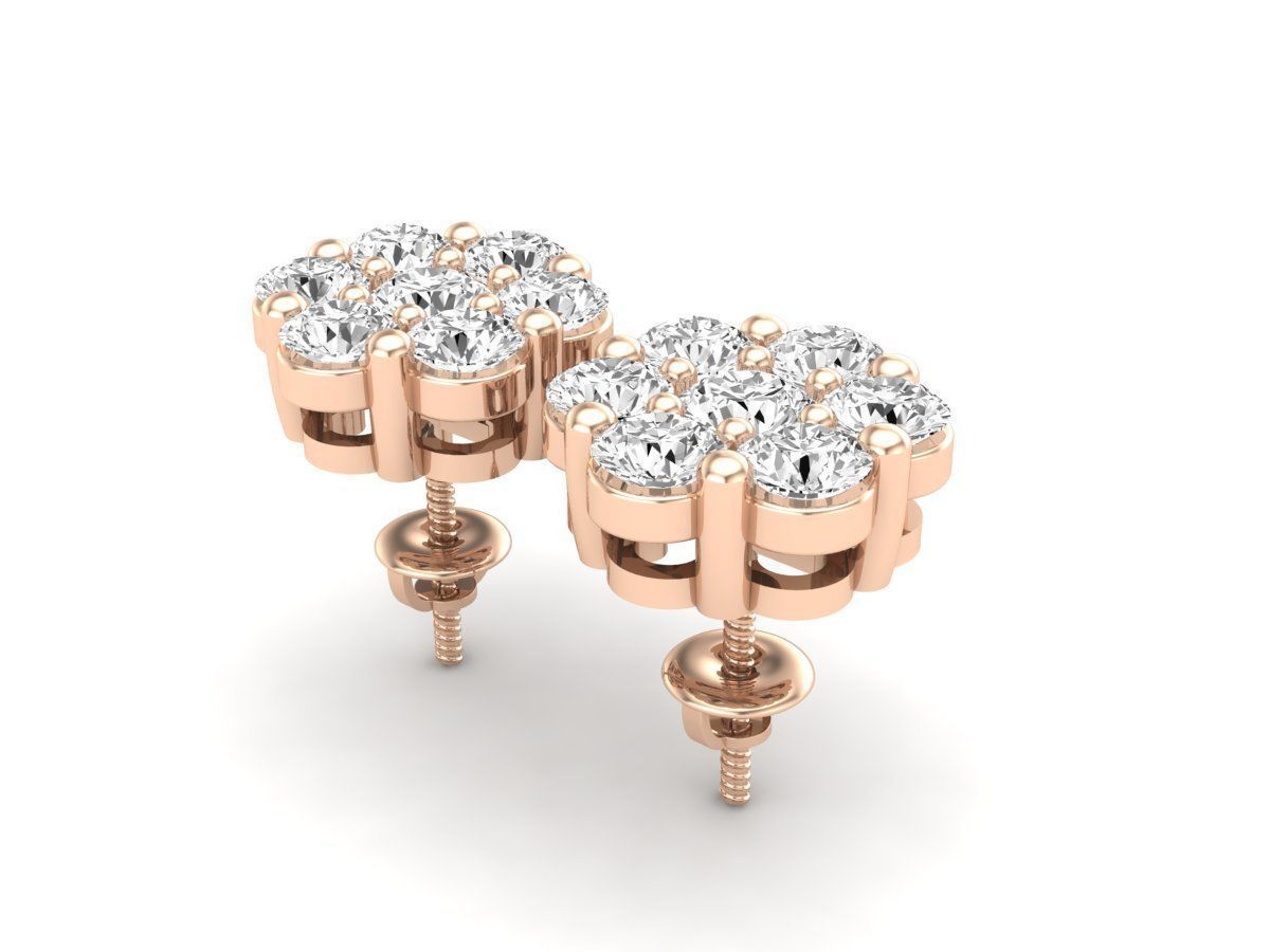 AV-447 Diamond cluster earrings for woman 3D print model_15