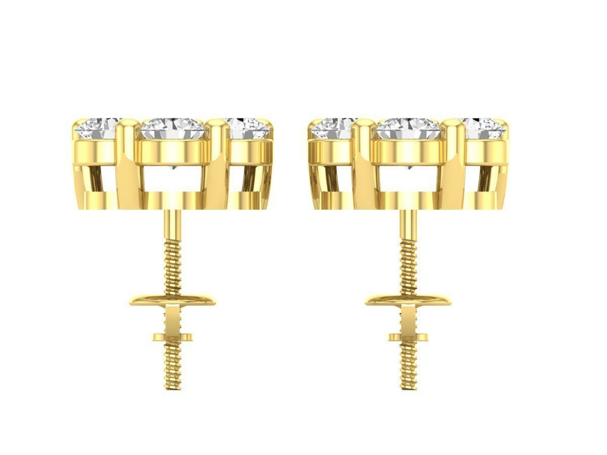 AV-447 Diamond cluster earrings for woman 3D print model_9