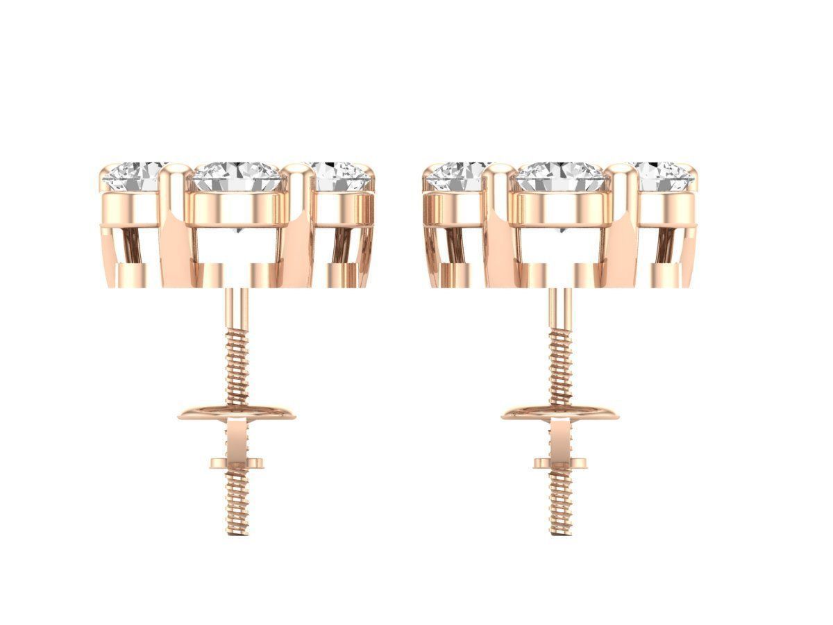AV-447 Diamond cluster earrings for woman 3D print model_11