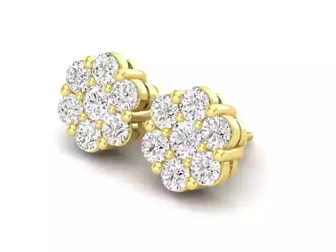 AV-447 Diamond cluster earrings for woman