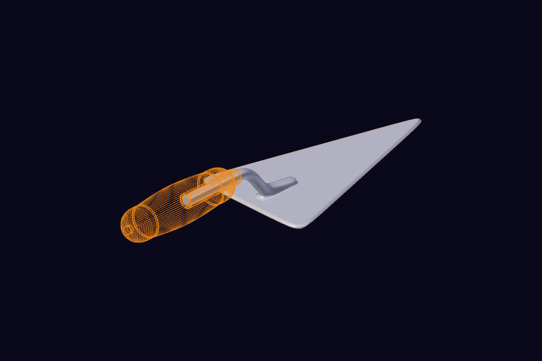 Cement Trowel 3D model_2