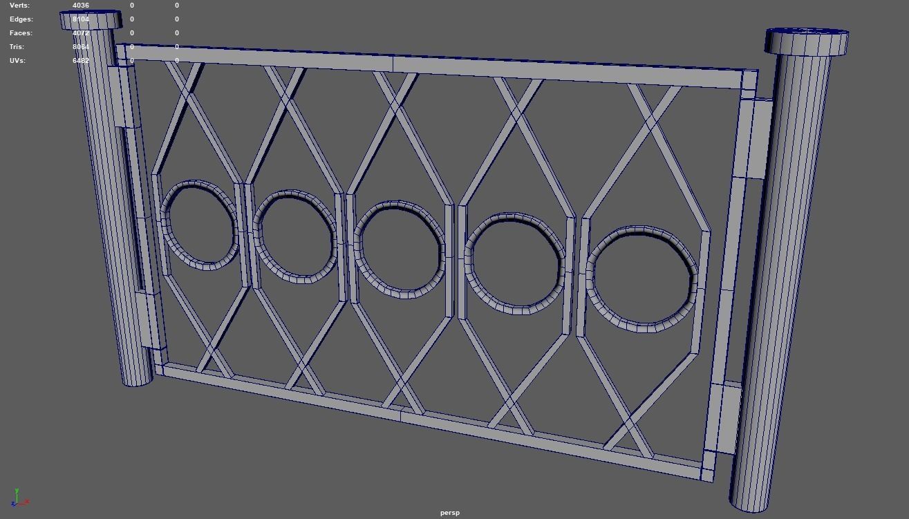 Fences Pack Low-poly 3D model_10