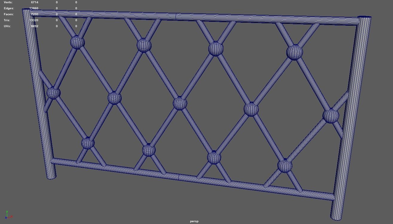 Fences Pack Low-poly 3D model_8