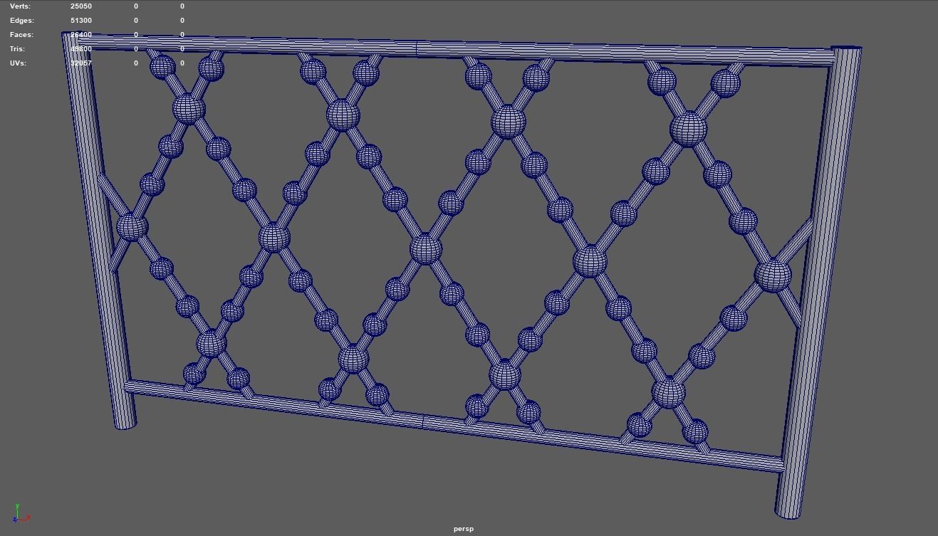 Fences Pack Low-poly 3D model_9