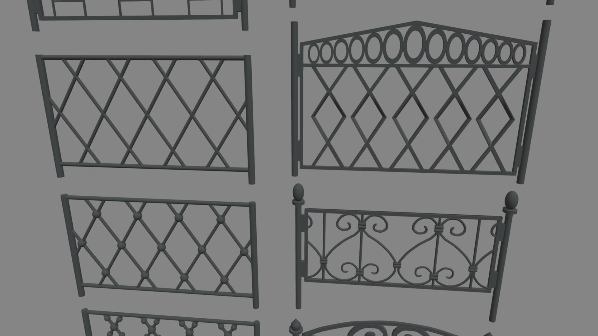 Fences Pack Low-poly 3D model_2