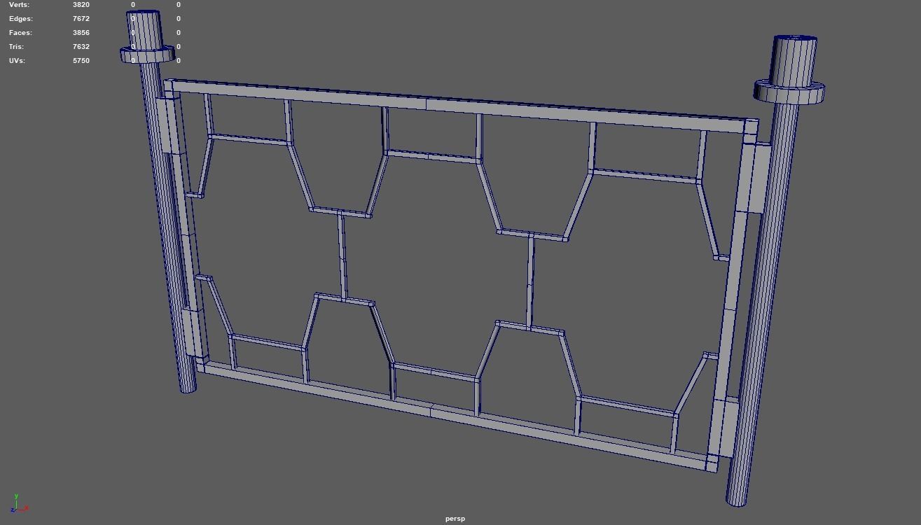 Fences Pack Low-poly 3D model_6