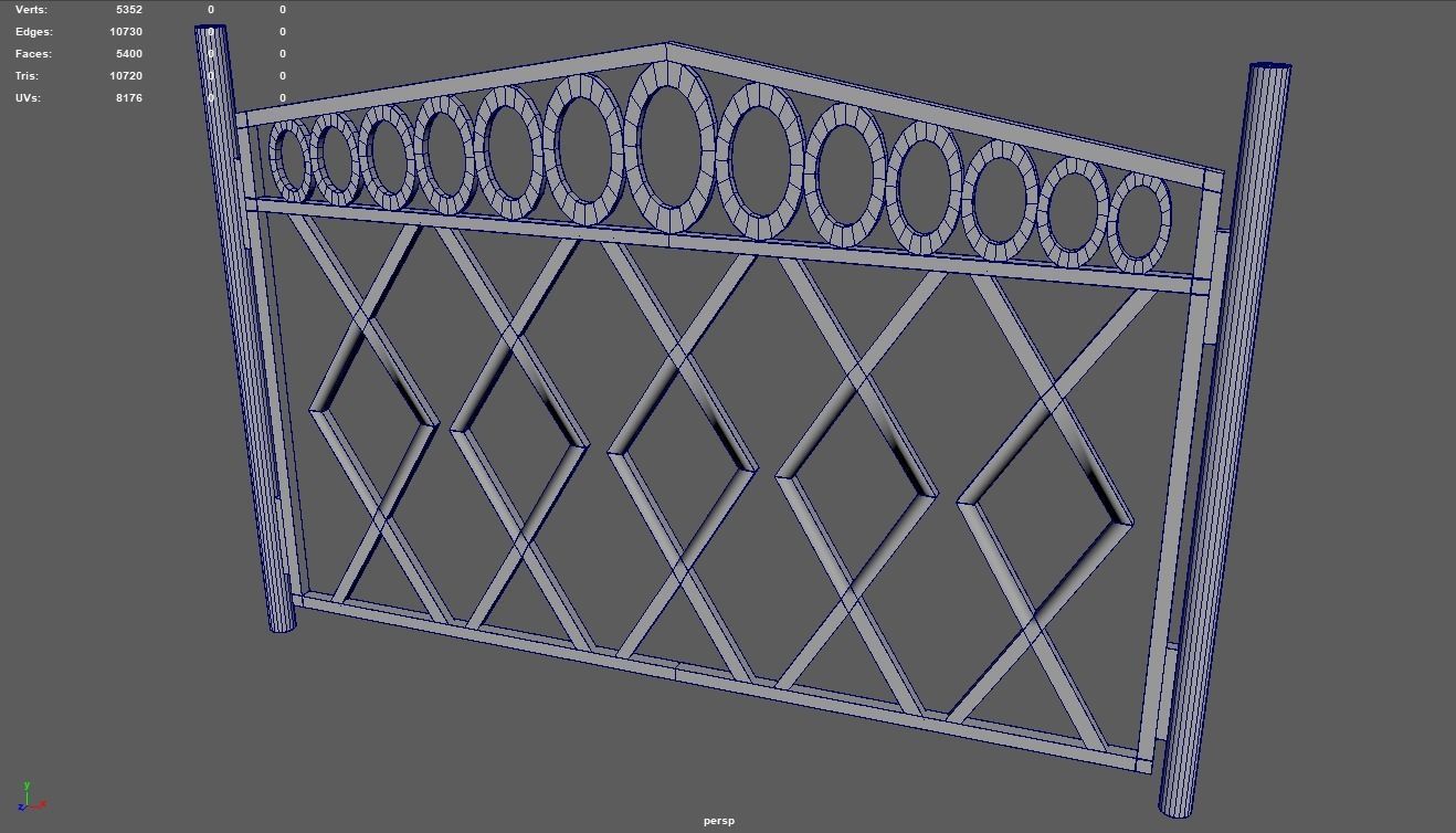 Fences Pack Low-poly 3D model_13