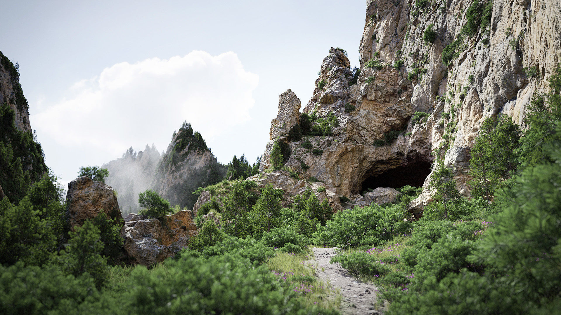 Large Mountain Cliffs PBR Scan Collection _3