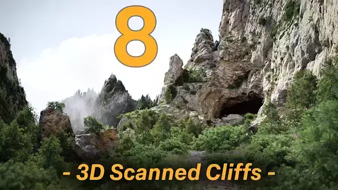 Large Mountain Cliffs PBR Scan Collection 
