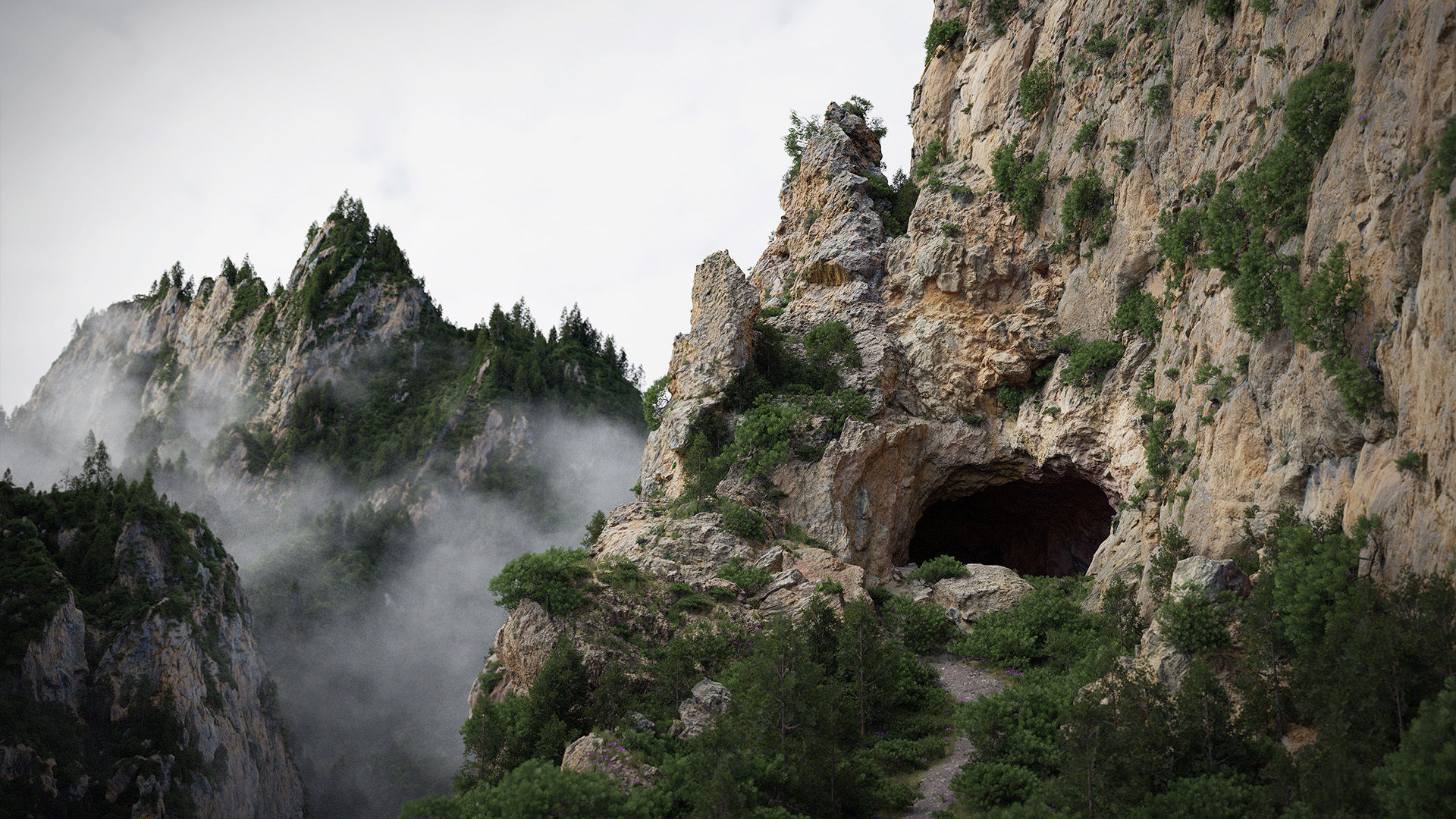 Large Mountain Cliffs PBR Scan Collection _9