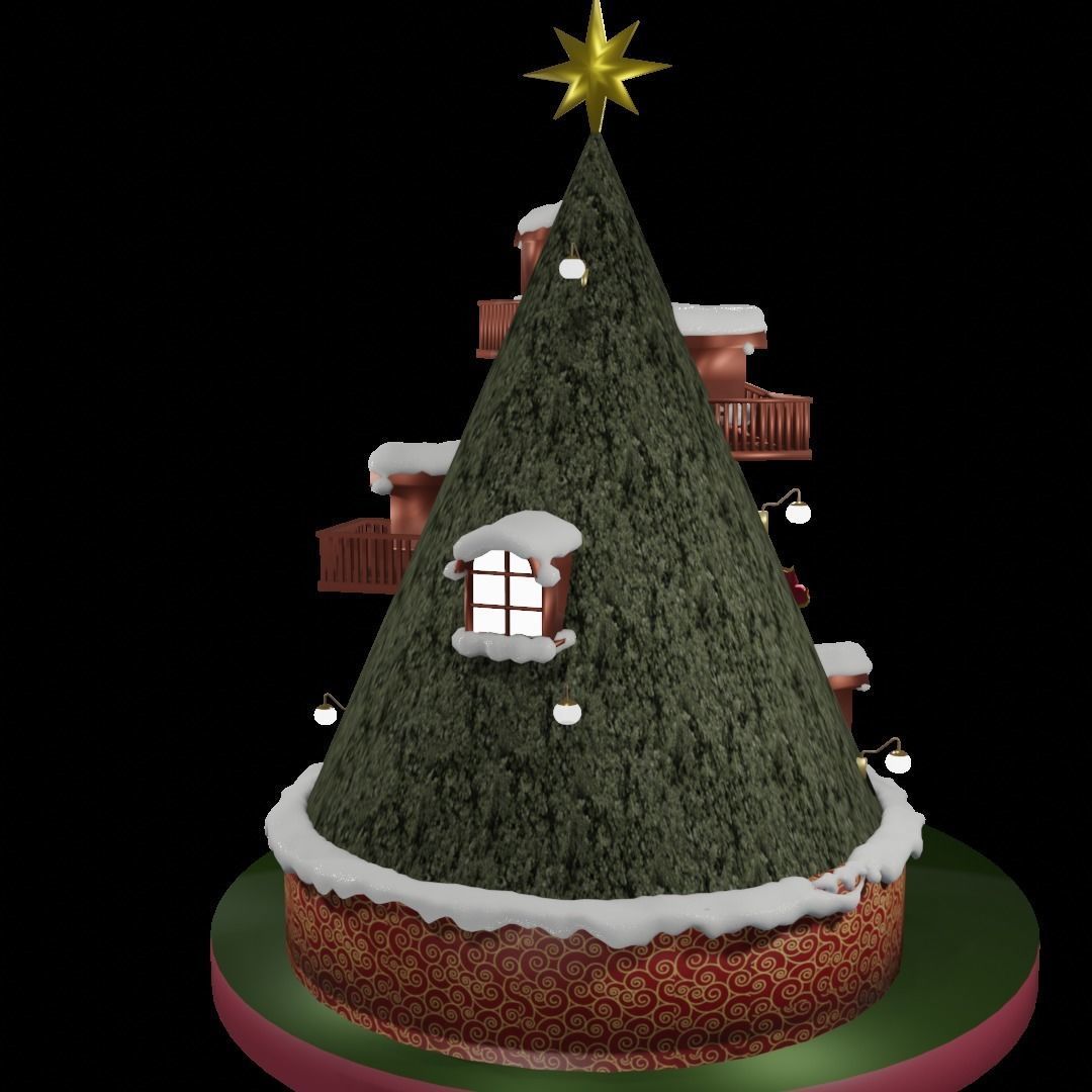 Christmas house 3D model_3