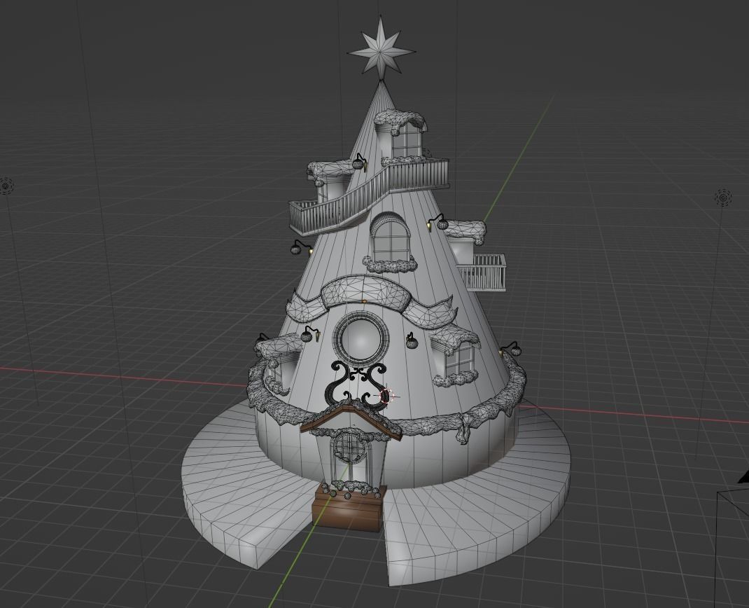 Christmas house 3D model_4