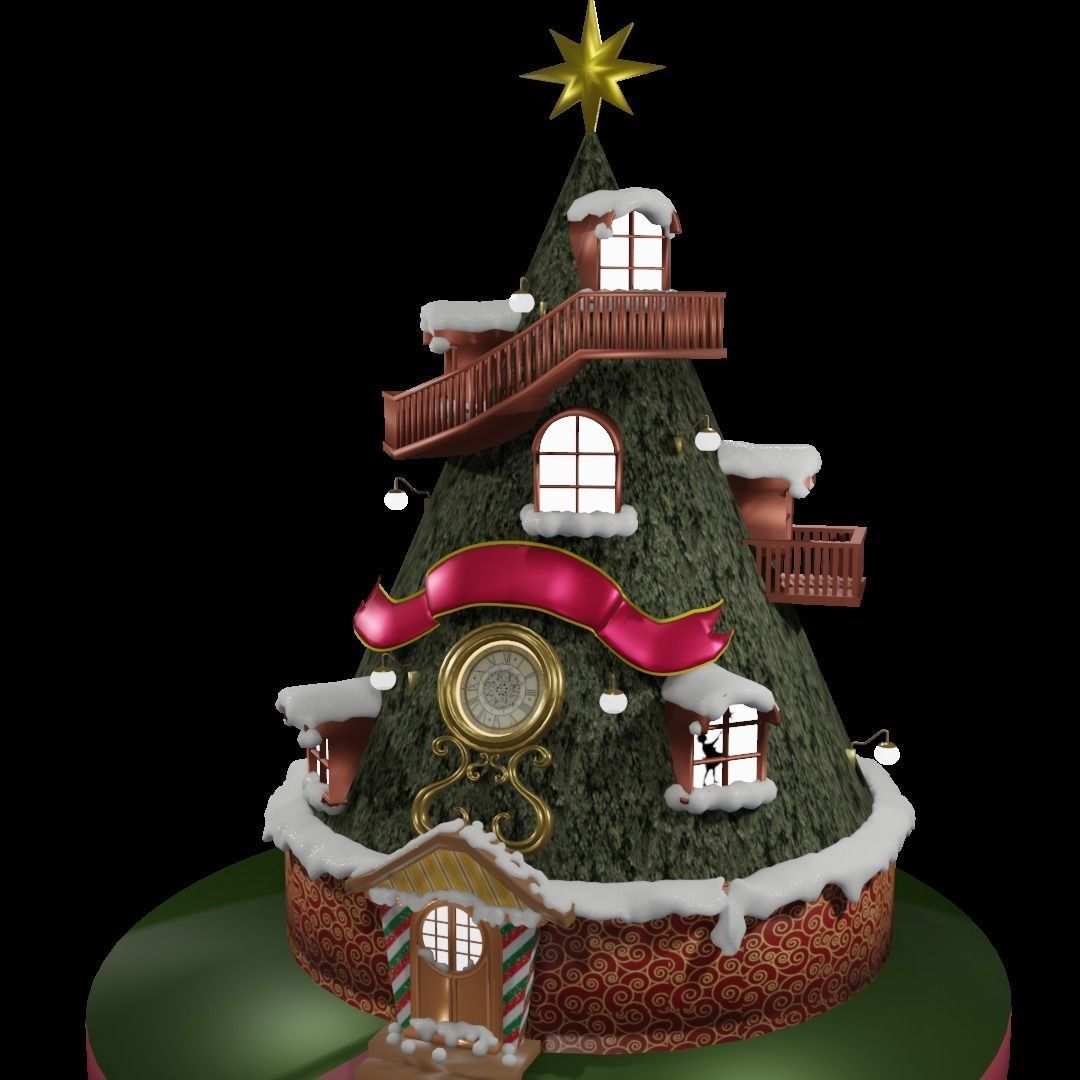 Christmas house 3D model_2