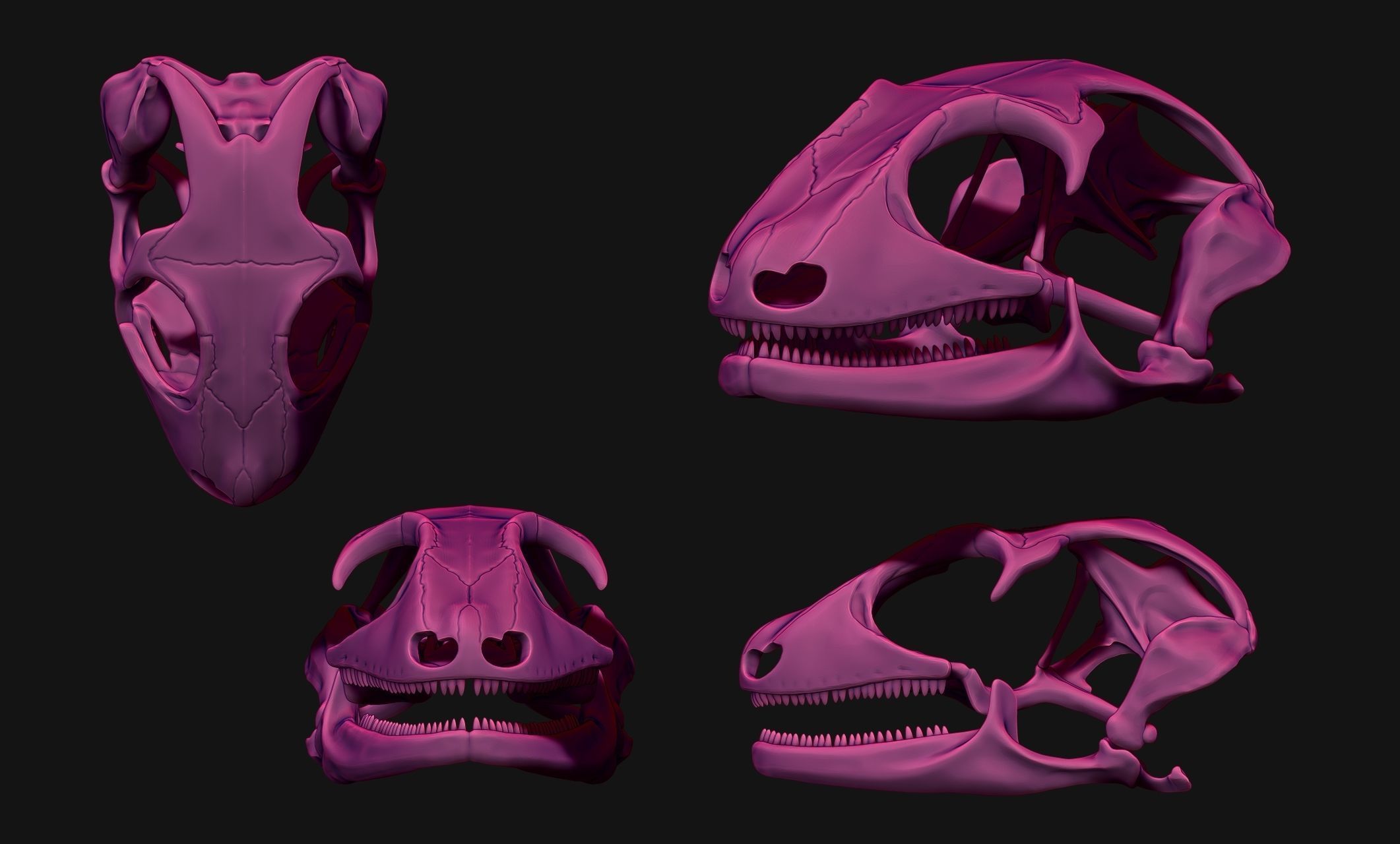 Gecko Skull - CNC and 3D print model_16