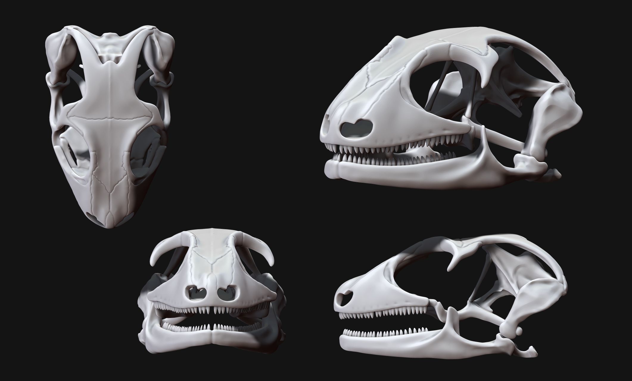 Gecko Skull - CNC and 3D print model_18