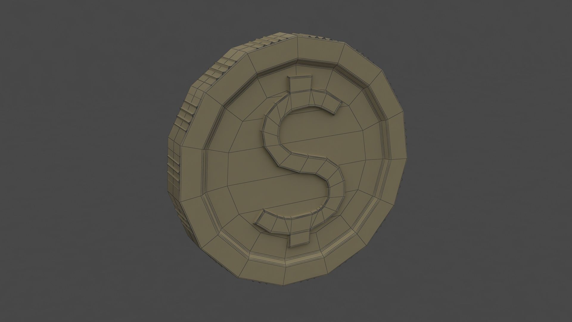dollar coin 3D model_5