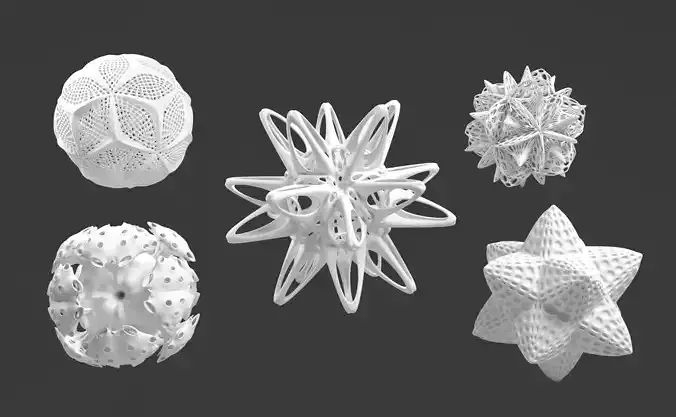 Alien Pollen set 3 3D print model