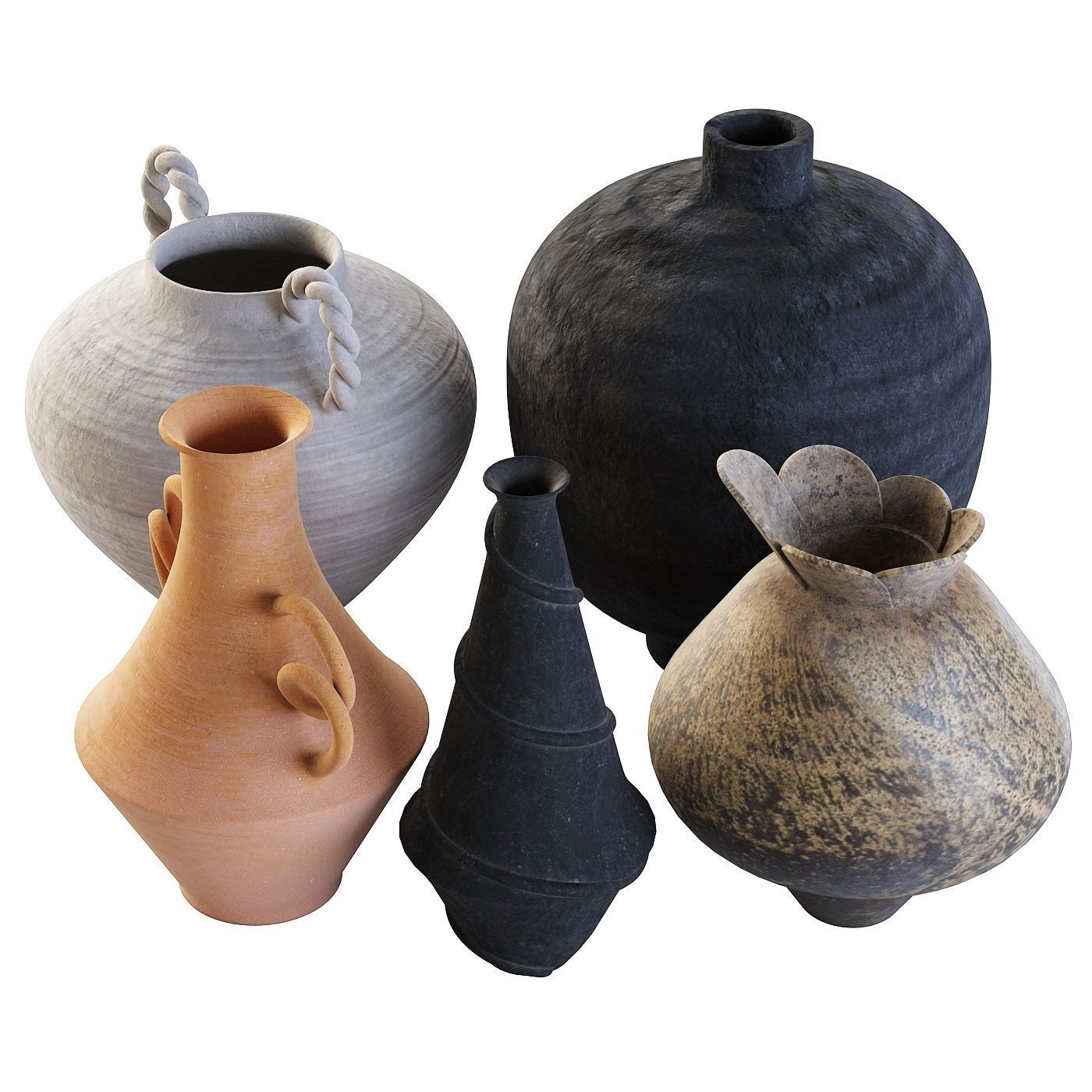Decoration Vases set 3D model_1