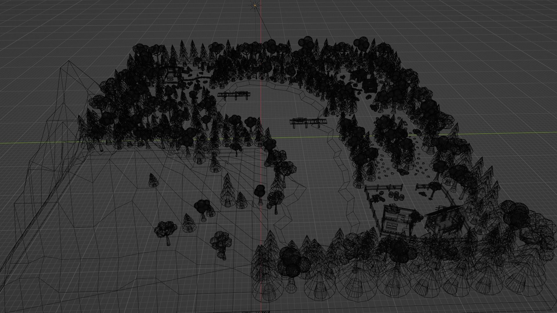 Low Poly Autumn Forest Low-poly 3D model_13