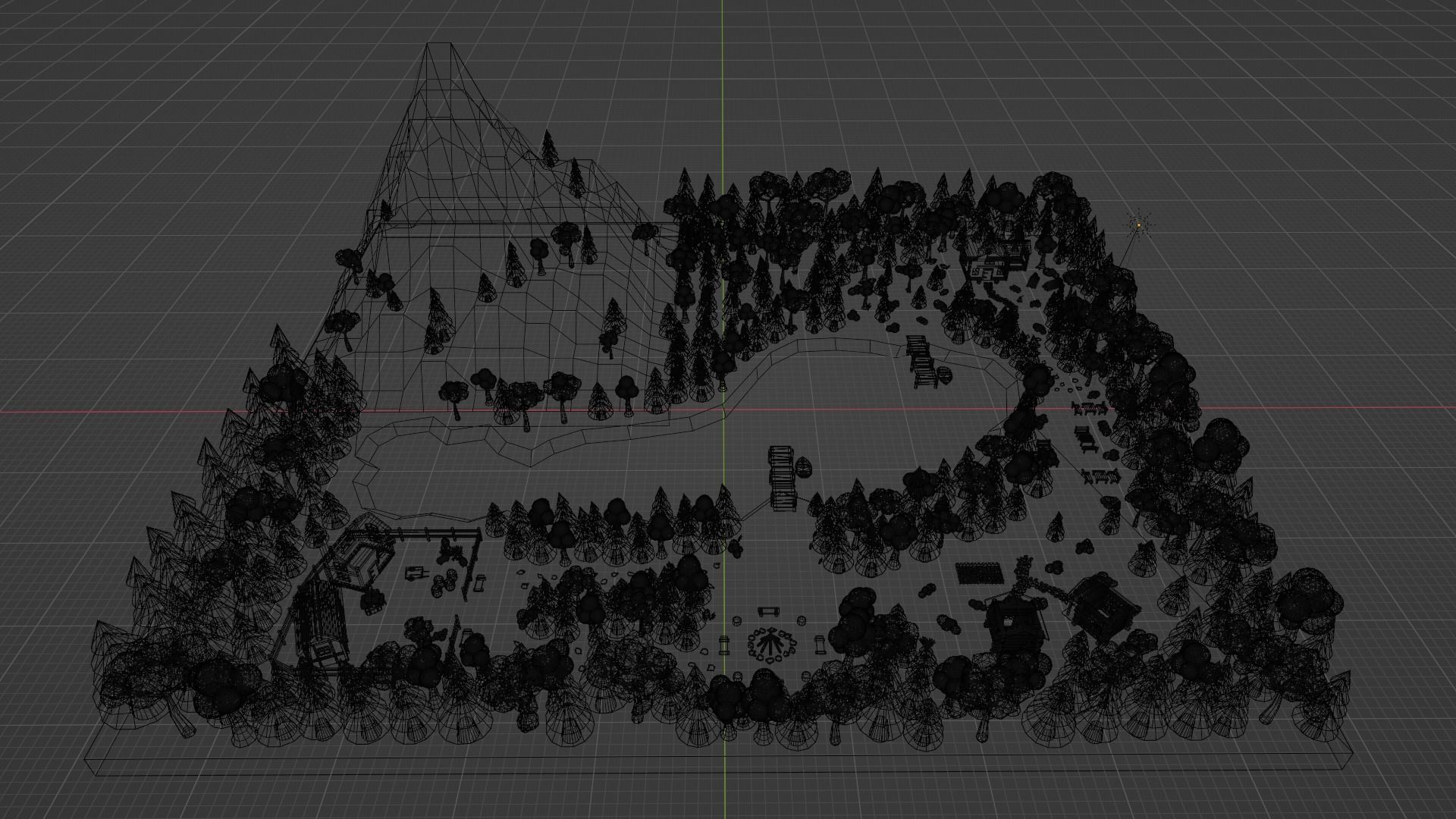 Low Poly Autumn Forest Low-poly 3D model_10