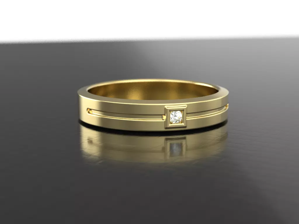 Band for man with one stone 3D print model