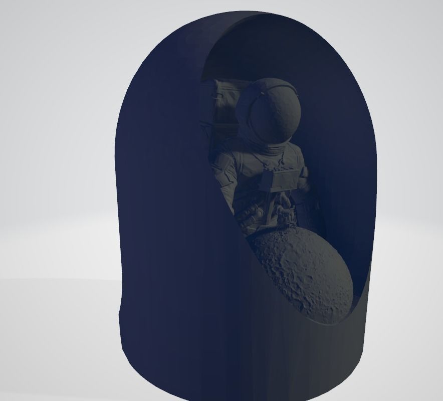 Astronaut in the Void - LED Light Up Diorama 3D print model_1